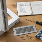 Aeration fenetre pvc grille et outils sur etabli