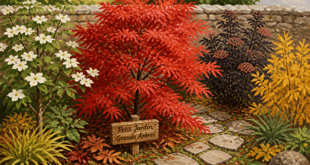 arbres pour petit jardin érable du Japon cornouiller Kousa