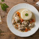 blanquette de veau accompagnement riz pilaf carottes champignons
