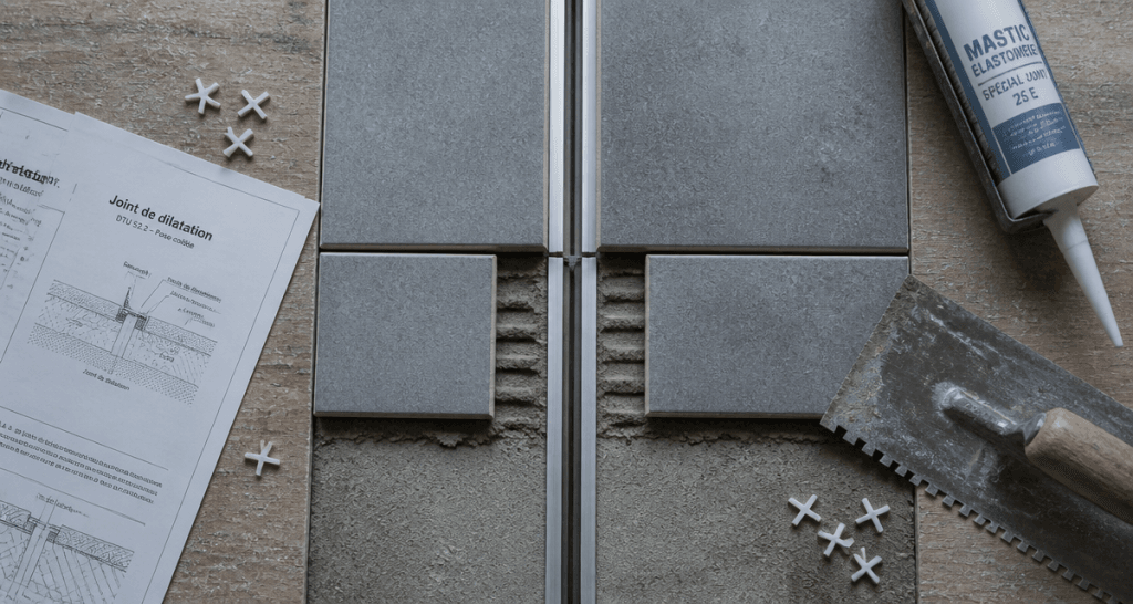 Carrelage joint de dilatation coupe et outils DTU