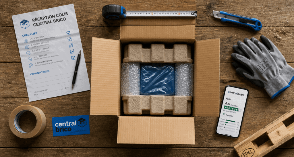 central brico avis colis ouvert checklist outils