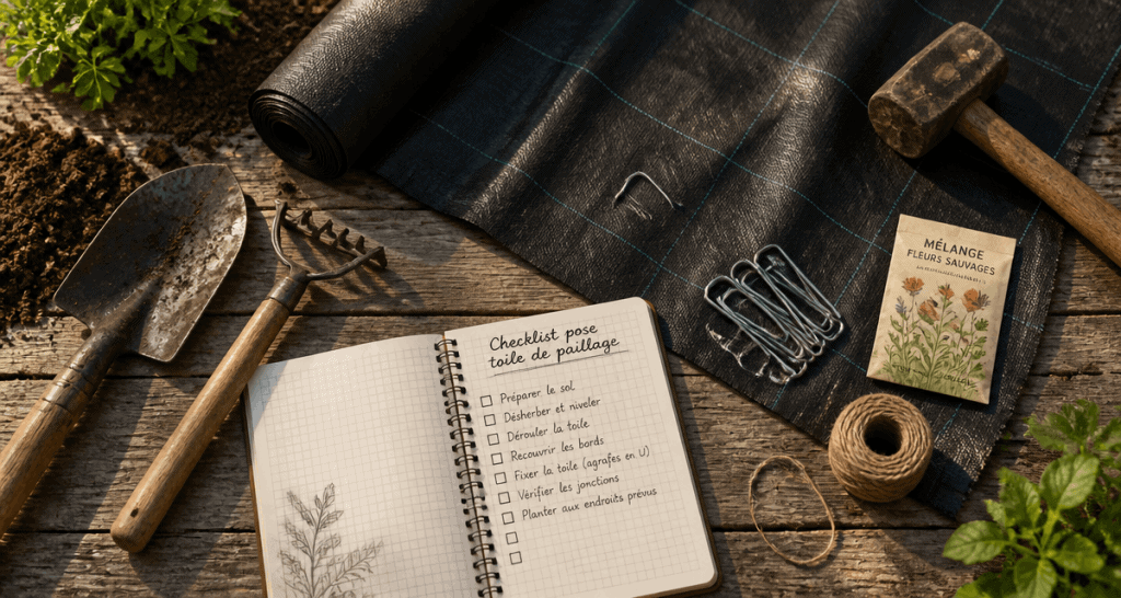 comment poser de la toile de paillage outils et checklist