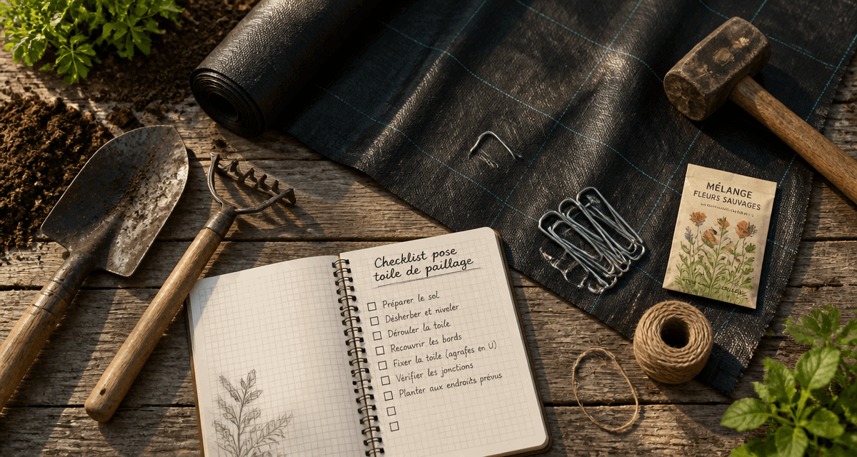 comment poser de la toile de paillage outils et checklist