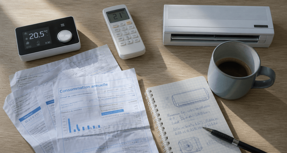 consommation electrique climatiseur reversible sur table