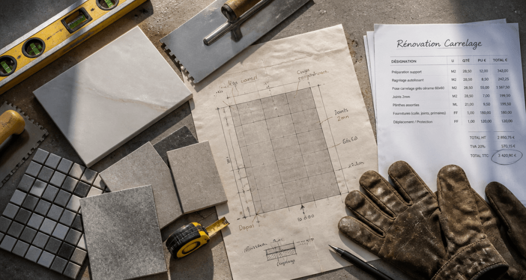 dalais-carreleur reussir sa renovation outils et echantillons carrelage