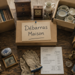 debarras maison table cartons objets devis