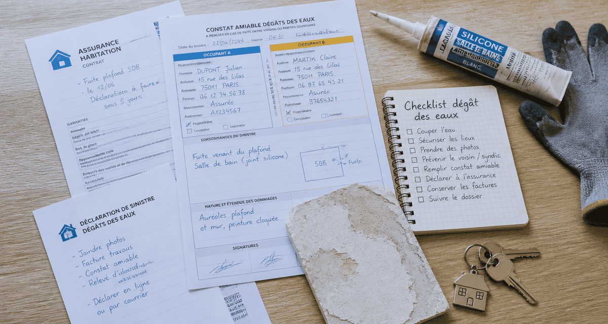 dégât des eaux joint défectueux assurance checklist