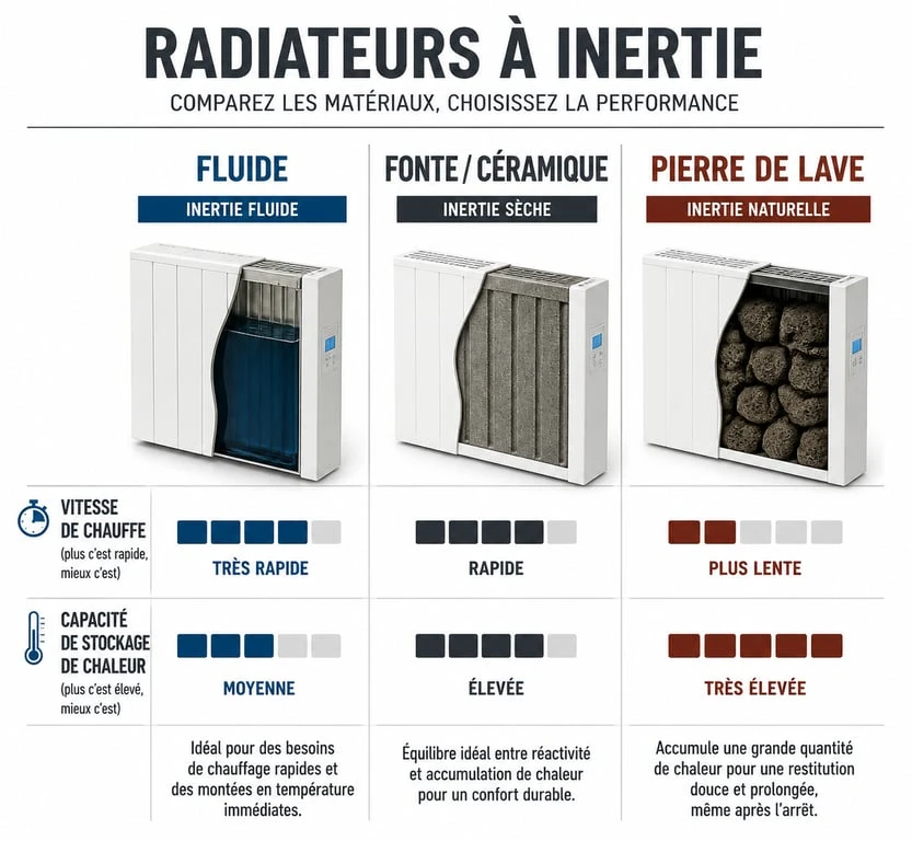 Comparaison des technologies de radiateurs à inertie : consommation et performance