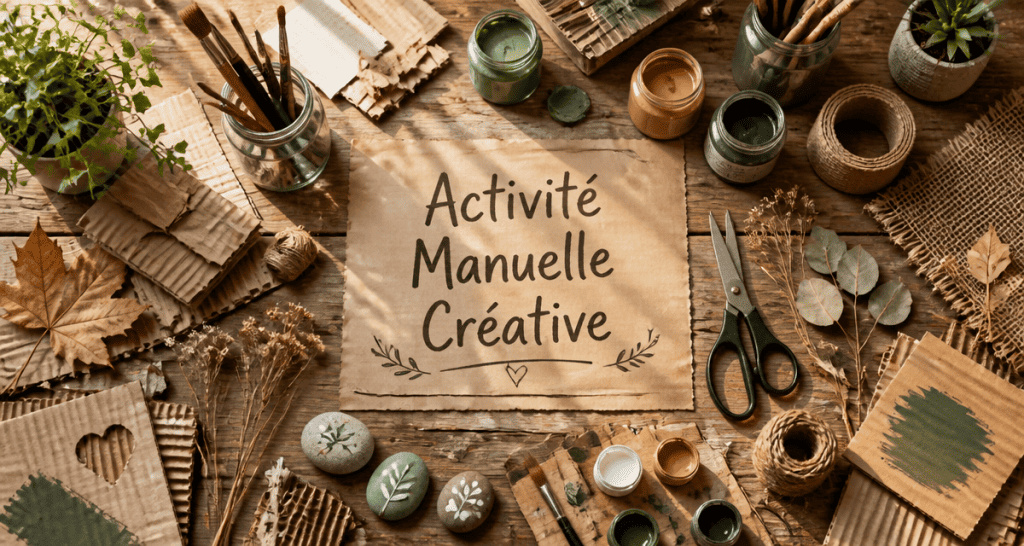idee d'activités manuelle table matériaux récupérés