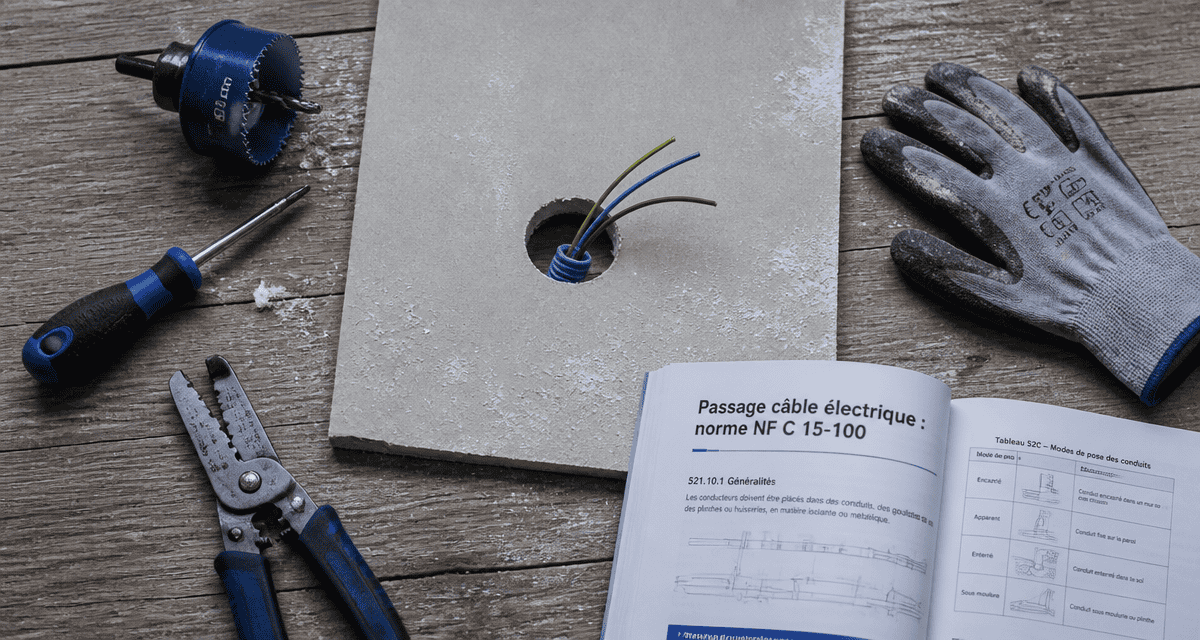 passage câble électrique dans cloison placo norme, outils et gaines