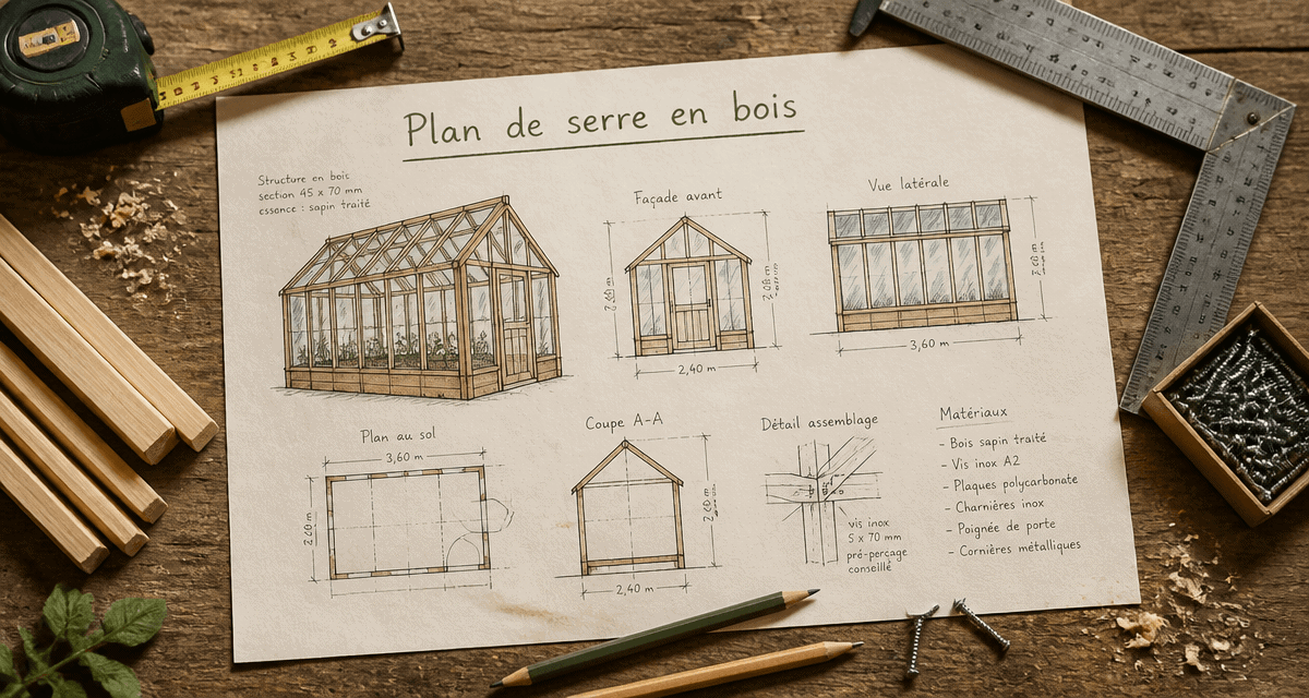 plan serre en bois pdf gratuit avec outils de menuiserie