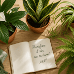 plantes d'interieur depolluante en pots sur table