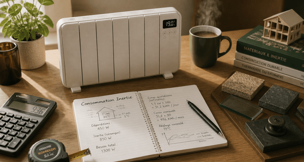 Radiateur à inertie consommation calcul et carnet