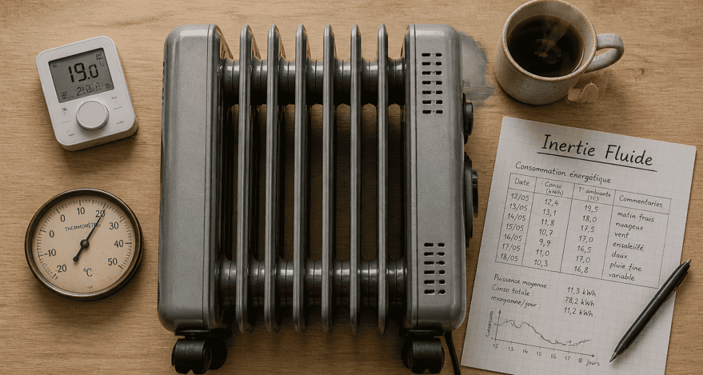 radiateur bain d huile avis sur table avec thermostat et feuille