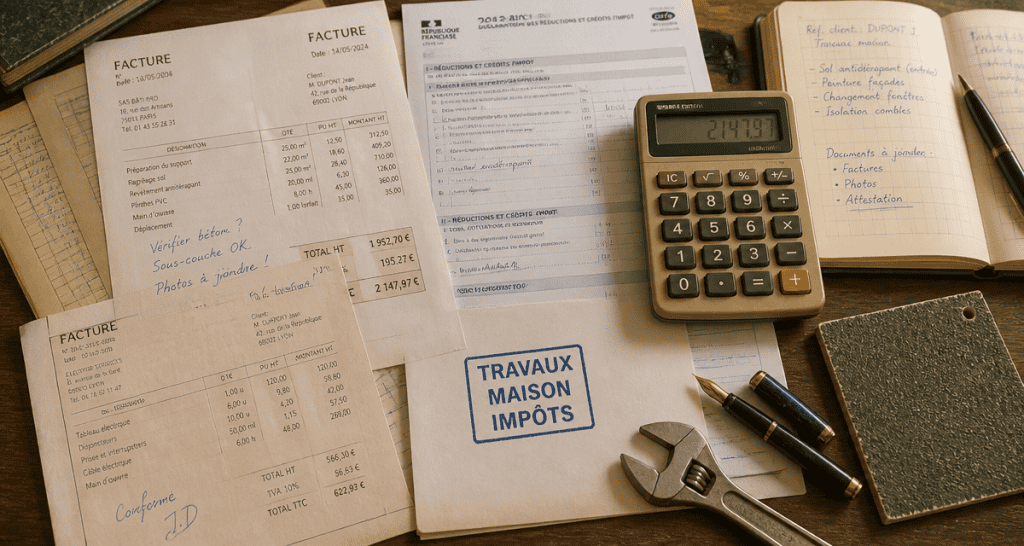 travaux maison impots documents fiscalité