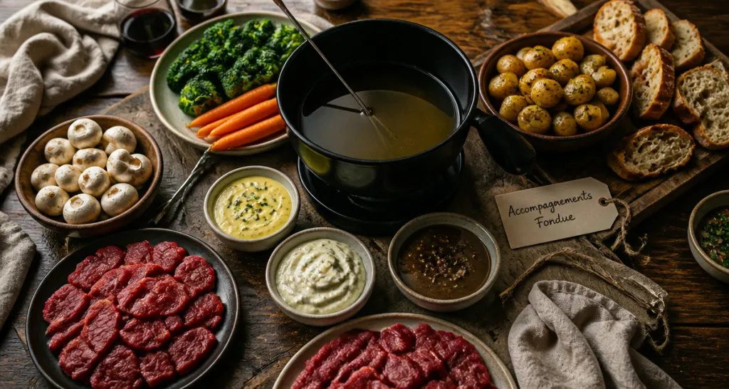 accompagnement fondue bourguignonne légumes et sauces maison