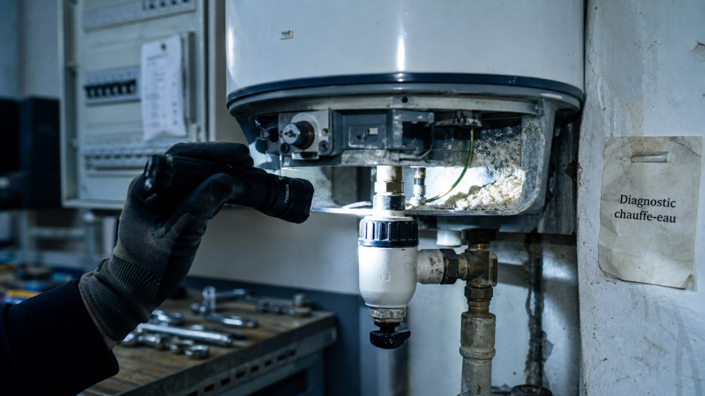 Chauffe eau depannage : lampe et vérification du chauffe-eau avant dépanneur