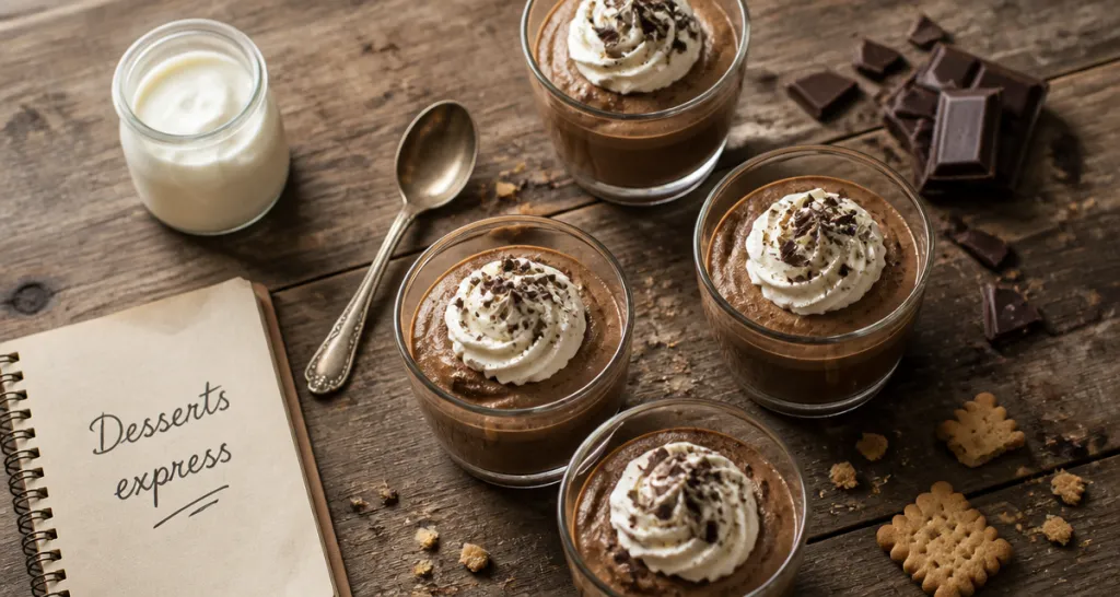 dessert crème fraîche rapide en verrines mousse chocolat
