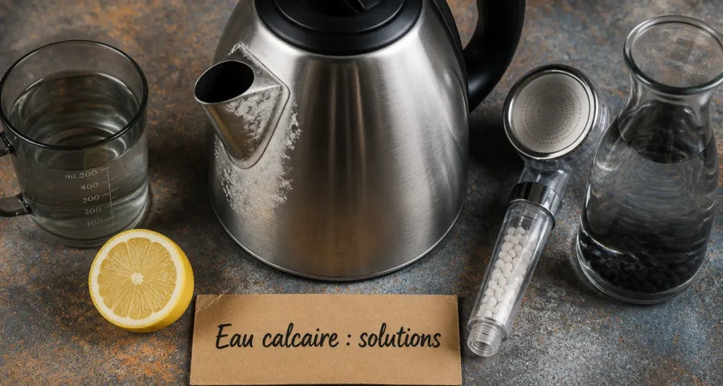 Eau calcaire solution : détartrage au vinaigre, citron et douchette filtrante