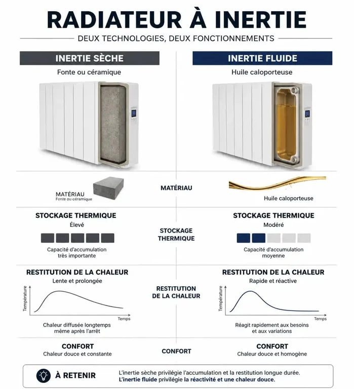 Comparatif radiateur à inertie sèche vs fluide pour choisir son chauffage