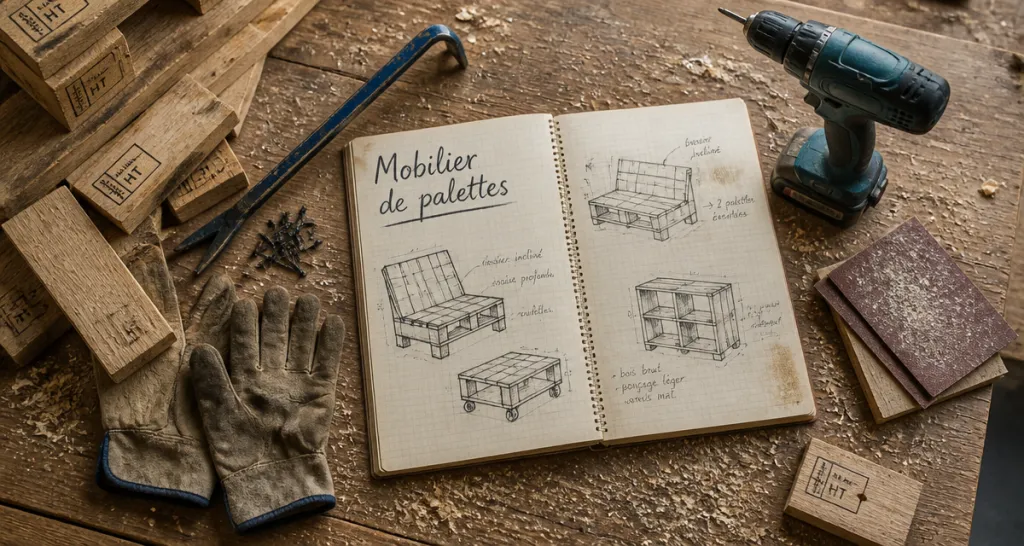 fabriquer meuble palette table outils bois