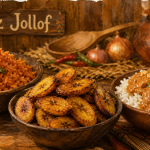 Met africain : riz jollof, maafé à l’arachide et plantains grillés