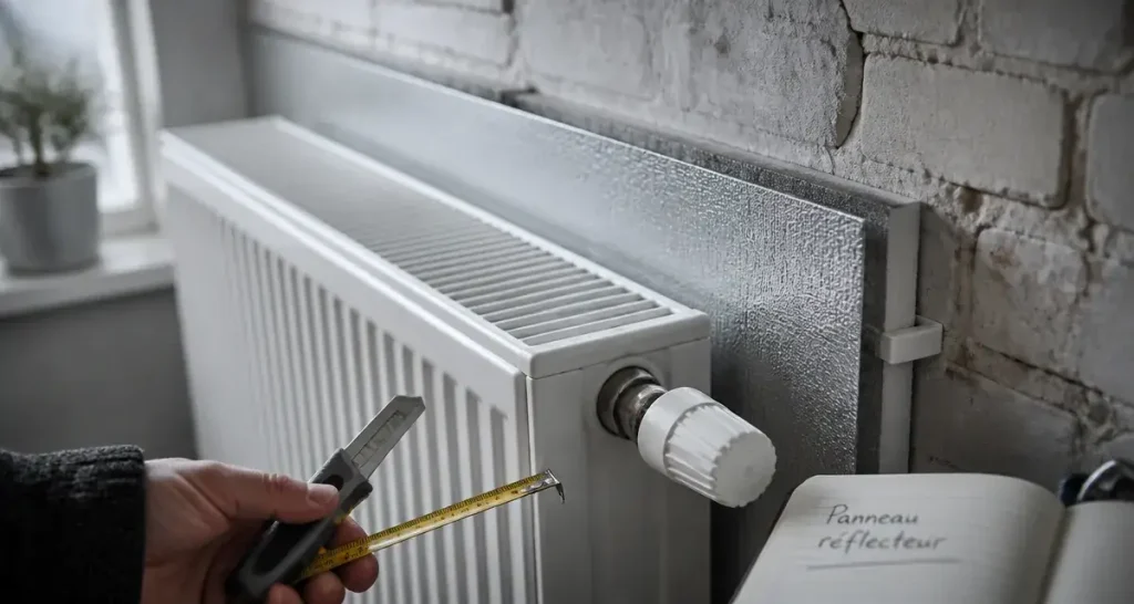panneau réflecteur radiateur sur radiateur mural, aluminium isolant