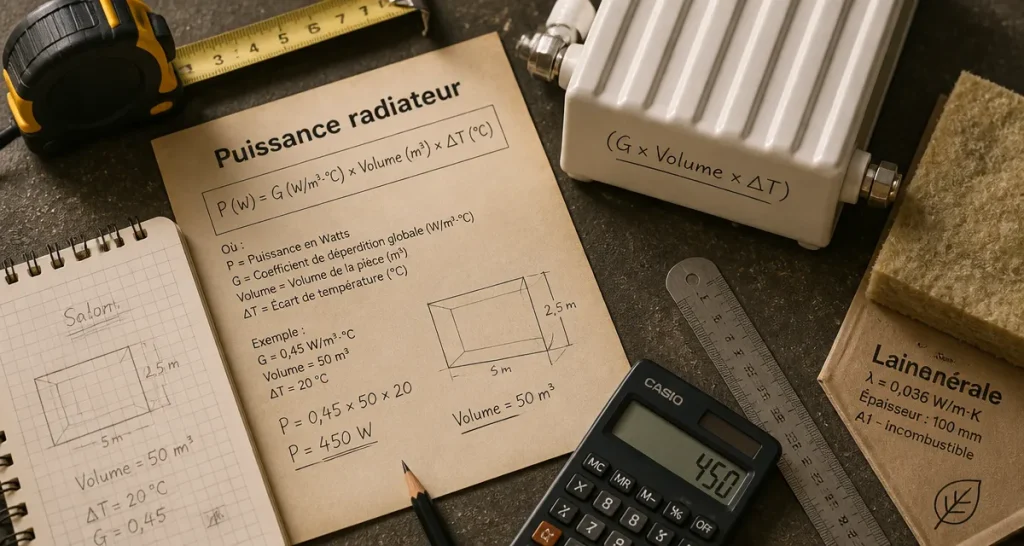 Quelle puissance radiateur par m2 : calcul précis pour dimensionner un radiateur