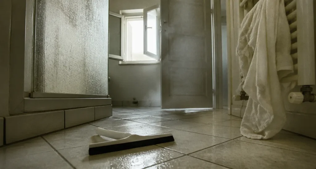Ventiler une salle de bain sans vmc : buée évacuée par fenêtre entrouverte