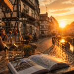 ville à visiter rue pavée canal golden hour