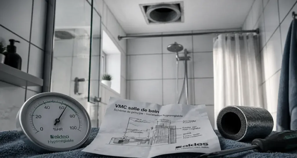 VMC dans salle de bain : bouche d’extraction et hygromètre pour éviter la moisissure