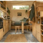 Aménagement tiny house : rangements intégrés et lumière naturelle
