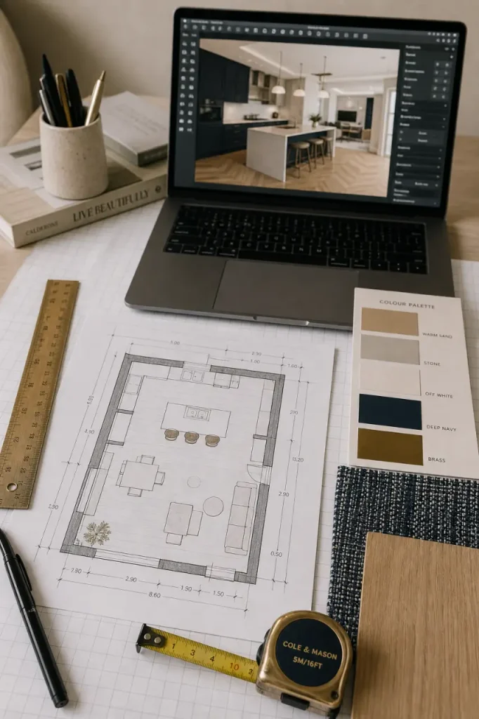 Cours de décoration d intérieur gratuit en ligne : plan 3D et certificat sur table