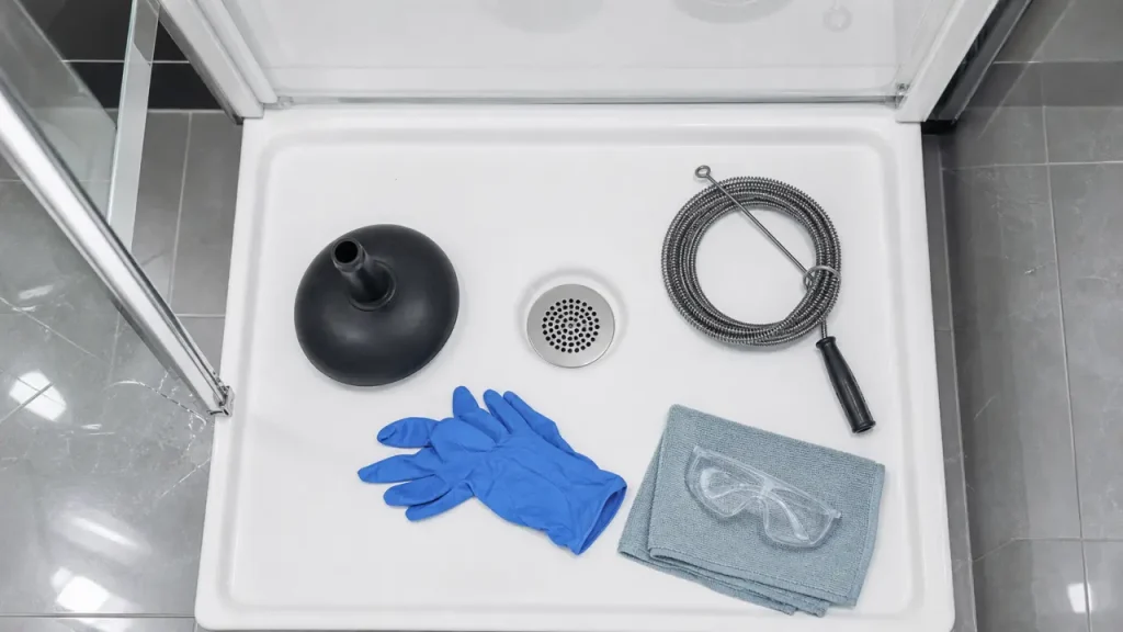 déboucher douche produit : furet et ventouse pour bonde bouchée