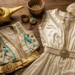 Déguisement mille et une nuit à faire soi même : turban, voile et lampe d’Aladdin factice DIY