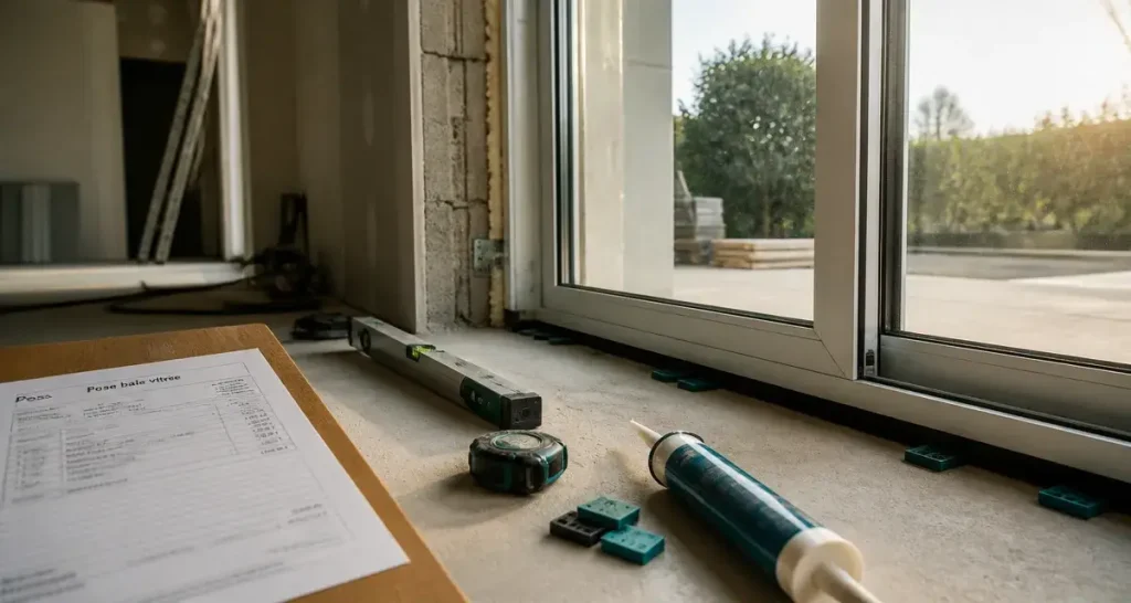 Installation baie vitree : pose précise, calage et étanchéité