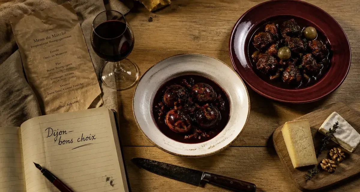 Les 10 meilleurs restaurants à Dijon Côte-d’Or 2025 : œufs en meurette, bœuf bourguignon, fromages, vin rouge