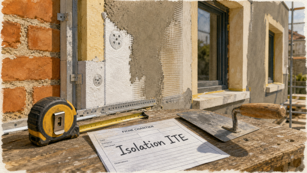 Meilleur isolant exterieur ITE : panneau isolant sous enduit sur façade