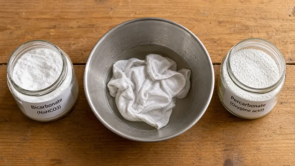 Percarbonate de soude et bicarbonate de soude pour odeur, linge et moisissures
