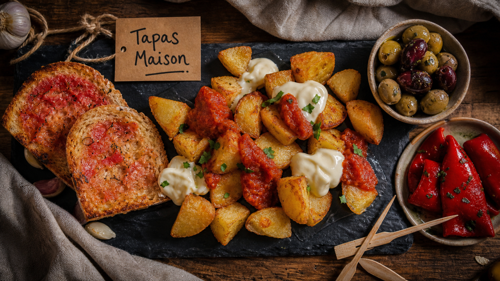 Recette des tapas espagnol : patatas bravas, tortilla, pan con tomate, pain à l’ail