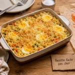Recette facile pas cher : gratin de coquillettes aux légumes et œufs, plat fumant