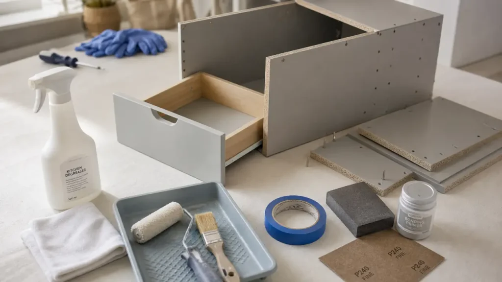 Repeindre un meuble IKEA : ponçage léger, primaire d’accrochage et 30 jours de durcissement
