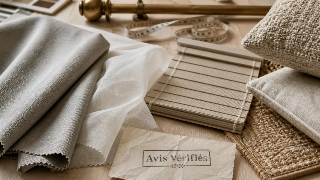 Atelier de la deco : échantillons rideaux, voilages, stores et tapis