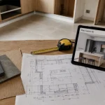 Plan cuisine 3D sur tablette, conception cuisine logiciel, agencement et budget