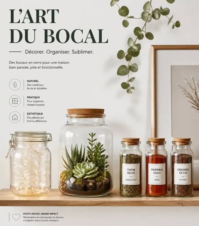 Idées de décoration avec des bocaux en verre pour un intérieur organisé et stylé