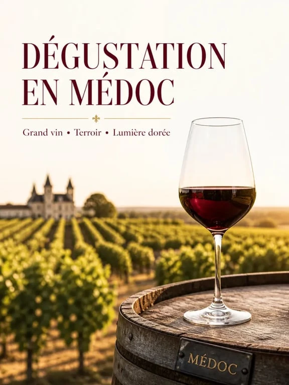 Dégustation de vin lors d'une balade gourmande et vignobles du Médoc