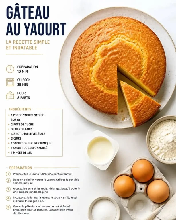 Recette facile pour débutants : gâteau au yaourt maison