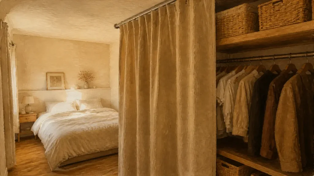 Fermer un placard sans porte : rideau, portes coulissantes ou panneaux ?