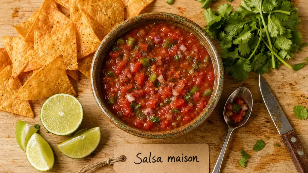 Recette sauce salsa maison en 30 min avec tomates fondantes et piquant réglable