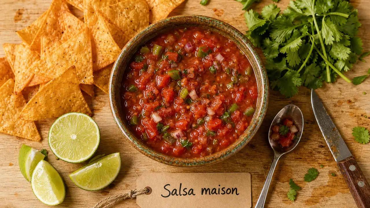 Recette sauce salsa maison en 30 min avec tomates fondantes et piquant réglable
